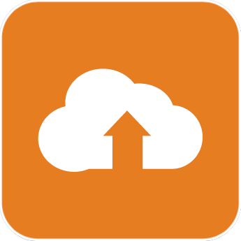 Icon of a cloud with an arrow pointing up