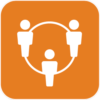 Icon of three people joined by a circle