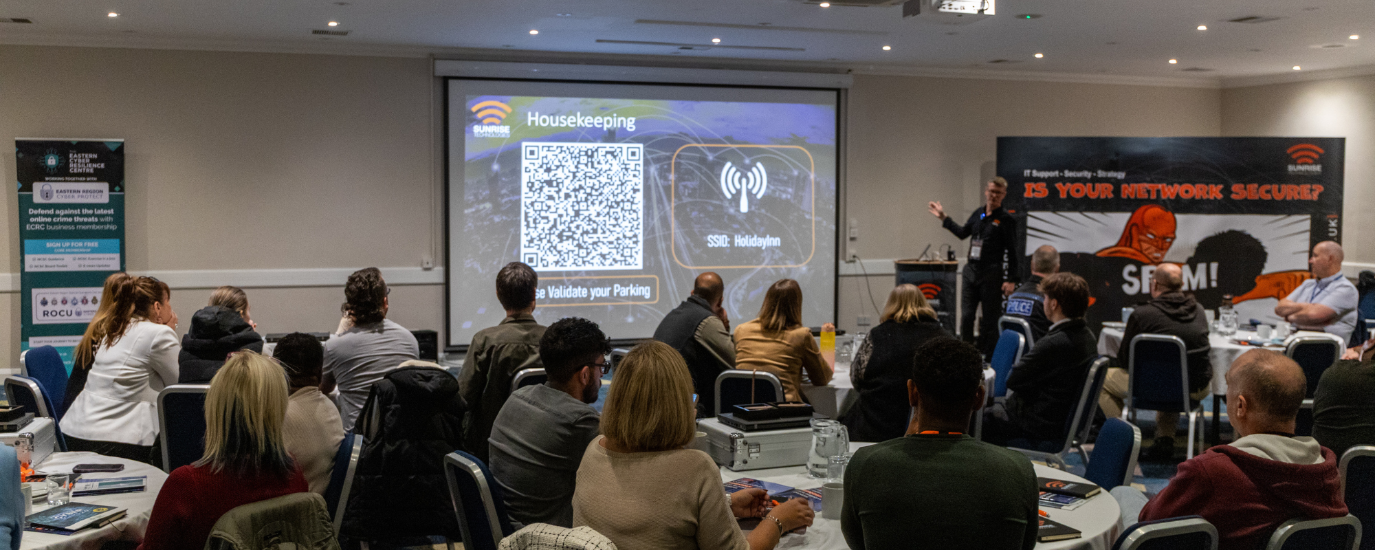 Sunrise Technologies cybersecurity event in Basildon, hosted in partnership with Essex Police and the Eastern Cyber Resilience Centre (ECRC).